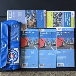 AAA Maps California Orange County Automobile Club w/ Sticker & Case
